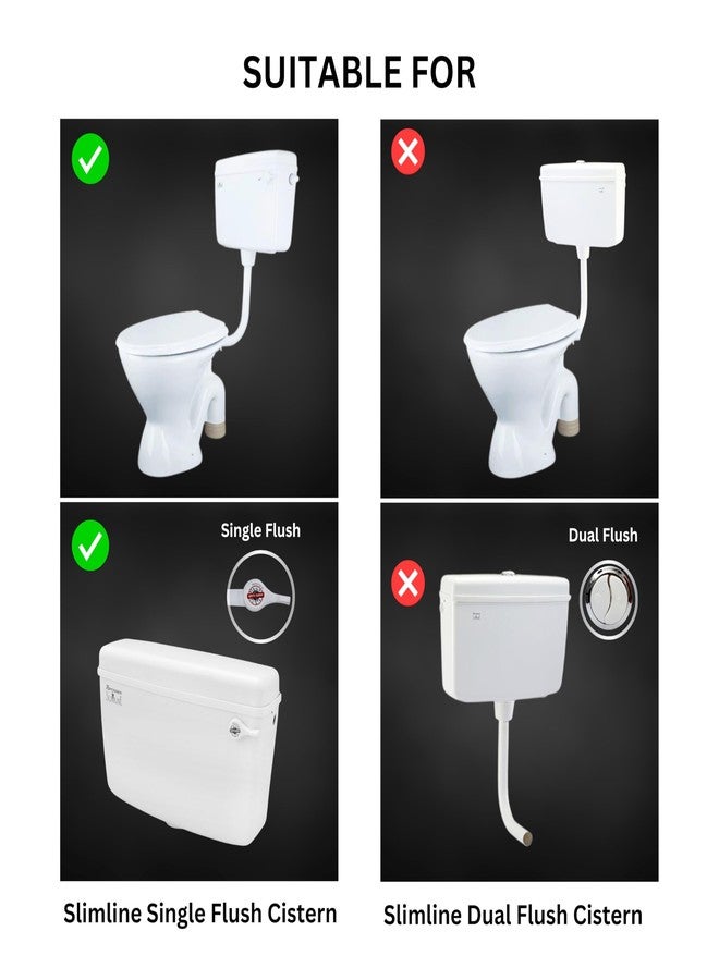 Parryware Slimline UTSAV Single Flush Polymer Cistern for Toilet | Polypropylene White Flush Tank | with Complete Flushing Set | E83751C - Image 3